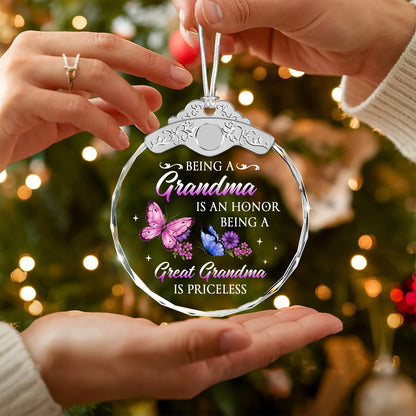 Great Grandmother Gift – Christmas Glass Ornament — view 5