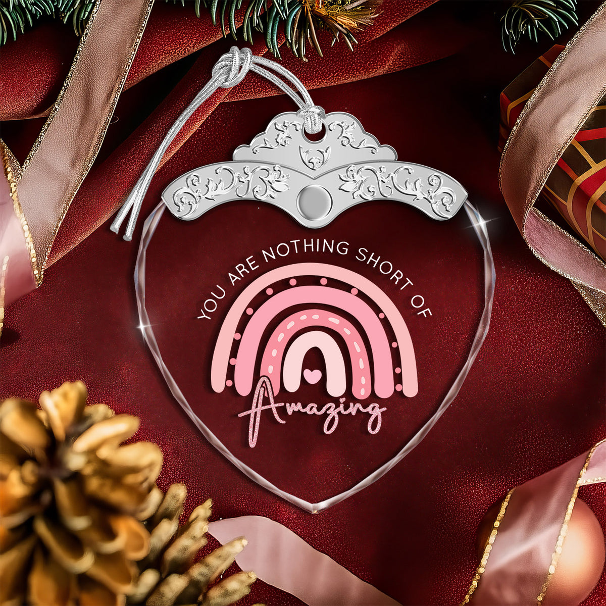 You Are Nothing Short Of Amazing – Glass Ornament — view 4