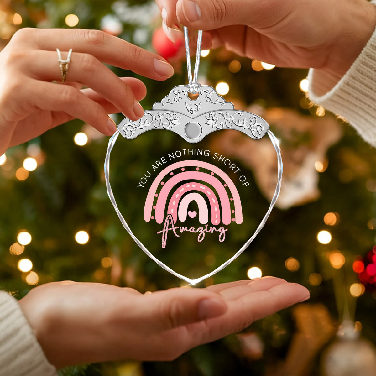 You Are Nothing Short Of Amazing – Glass Ornament — view 5