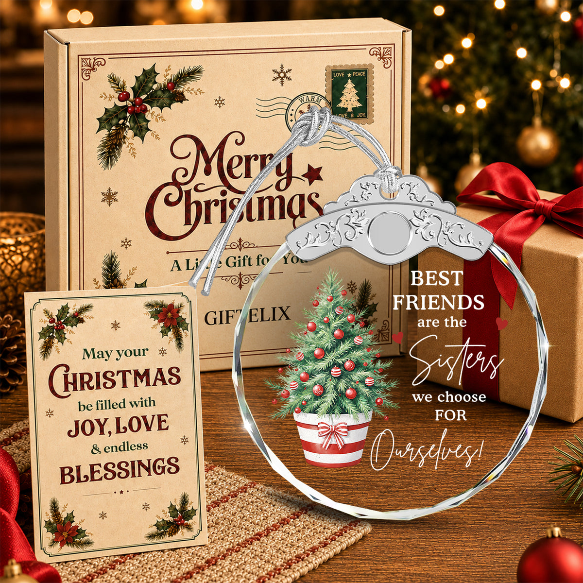 Christmas Birthday Ornament Gifts for Women – Glass Ornament — view 4