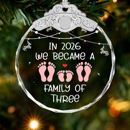 Family of Three Ornament 2026 – Baby First Christmas Ornament