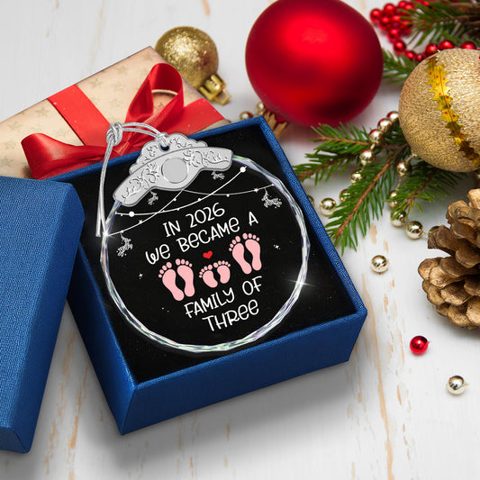 Family of Three Ornament 2026 – Baby First Christmas Ornament — view 2