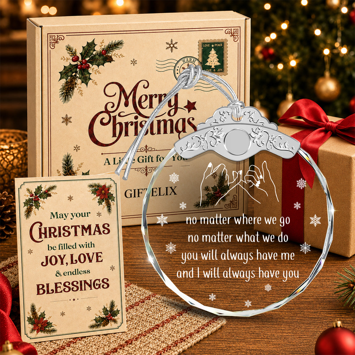 Christmas Gifts For Friends Going Away Friendship – Glass Ornament — view 4