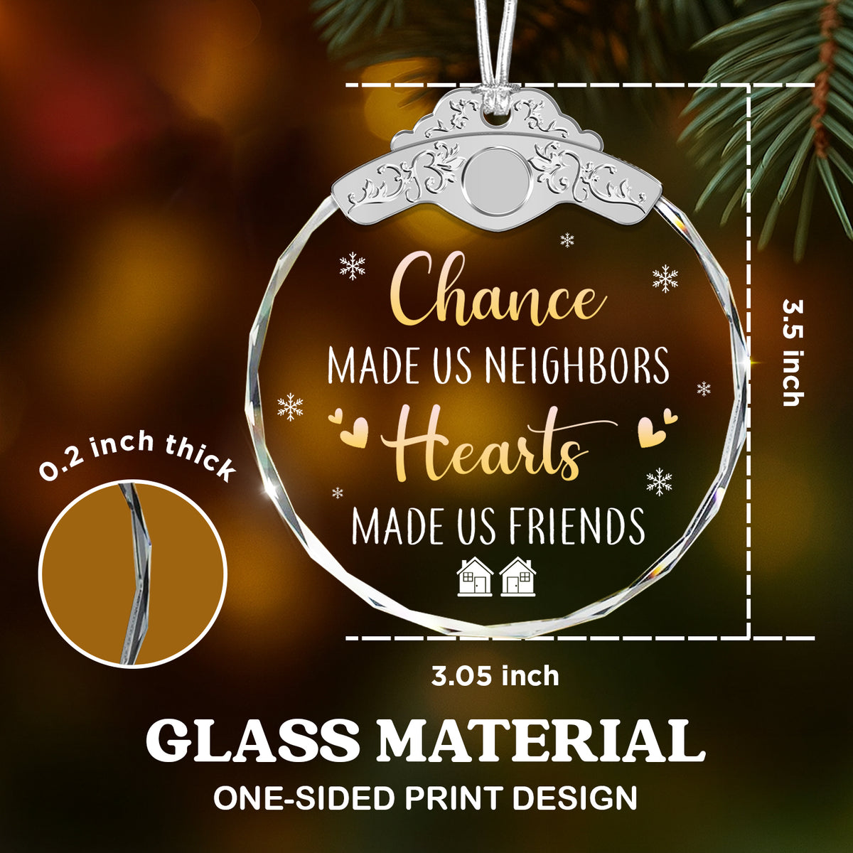 Christmas Gifts for Neighbors – Glass Ornament — view 3