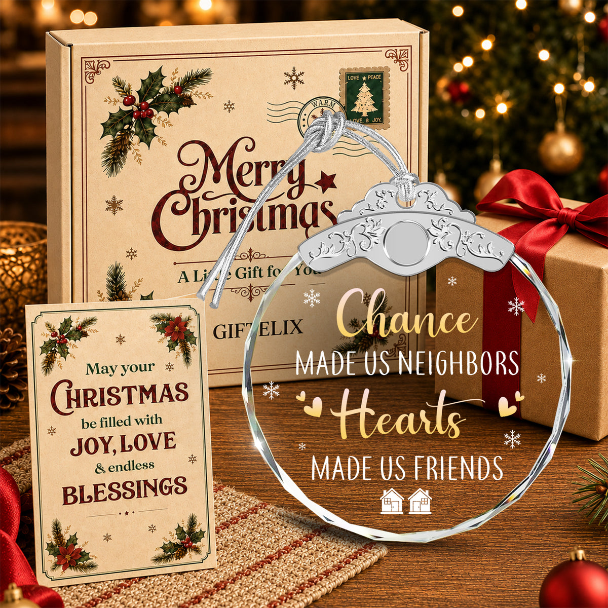 Christmas Gifts for Neighbors – Glass Ornament — view 4