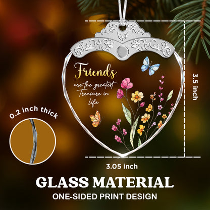 Friends are the greatest treasure – Glass Ornament — view 3