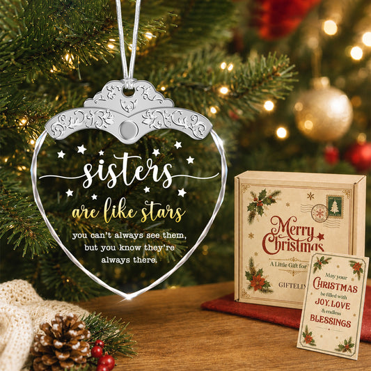 Sister Are Like Stars – Glass Ornament