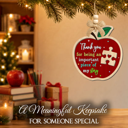 Teacher Christmas Gifts for Women – 2 Layer Wooden Ornament — view 4