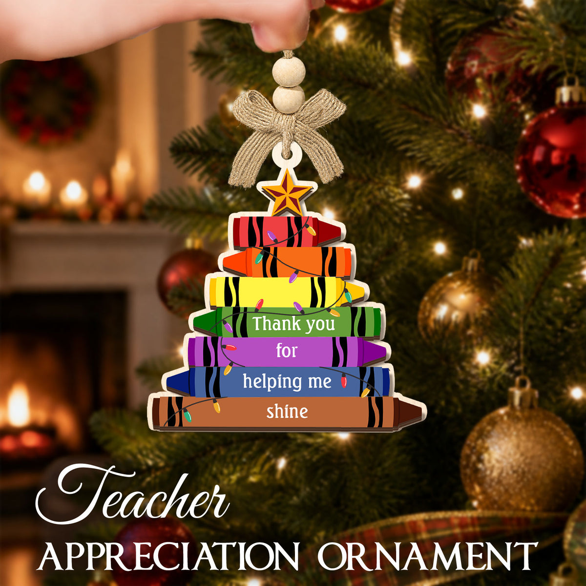 Teacher Gifts for Women – 2 Layer Wooden Ornament — view 3