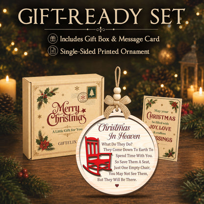 Christmas in Heaven with Red Chair – 2 Layer Wooden Ornament — view 6