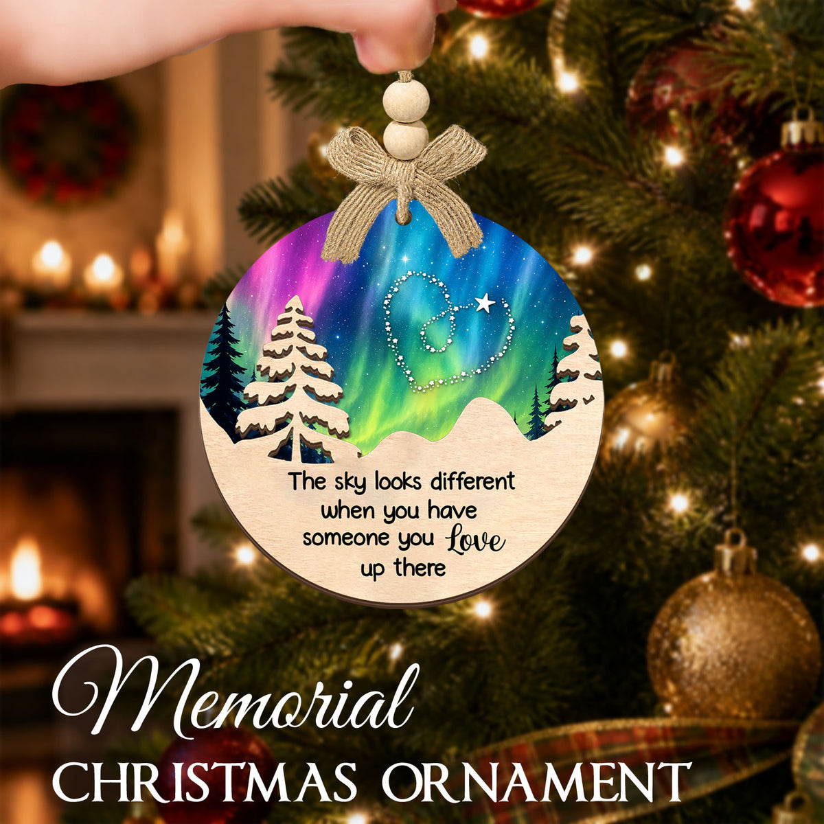 Christmas Ornaments for Loss of Loved One – 2 Layer Wooden Ornament — view 3