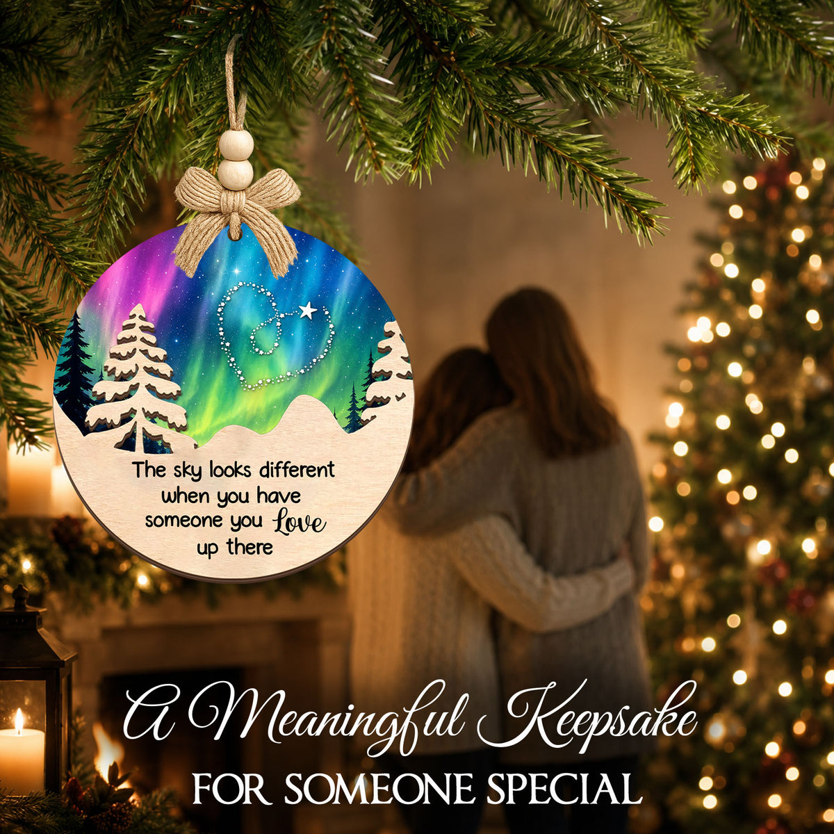 Christmas Ornaments for Loss of Loved One – 2 Layer Wooden Ornament — view 4