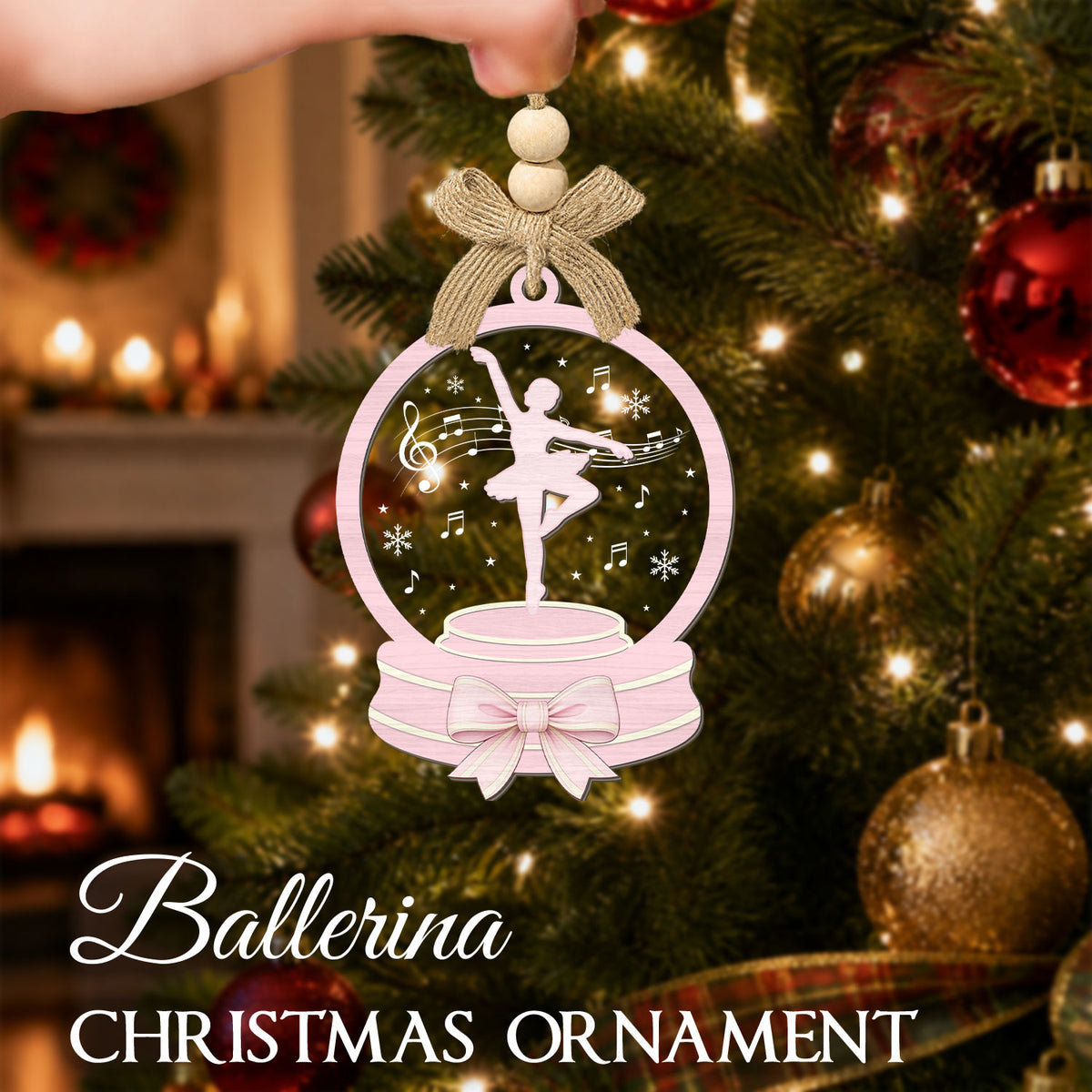 Ballet Girl Christmas Gifts – 2 Layer Wooden Ornament — view 3