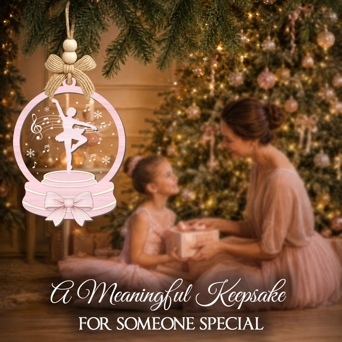 Ballet Girl Christmas Gifts – 2 Layer Wooden Ornament — view 4