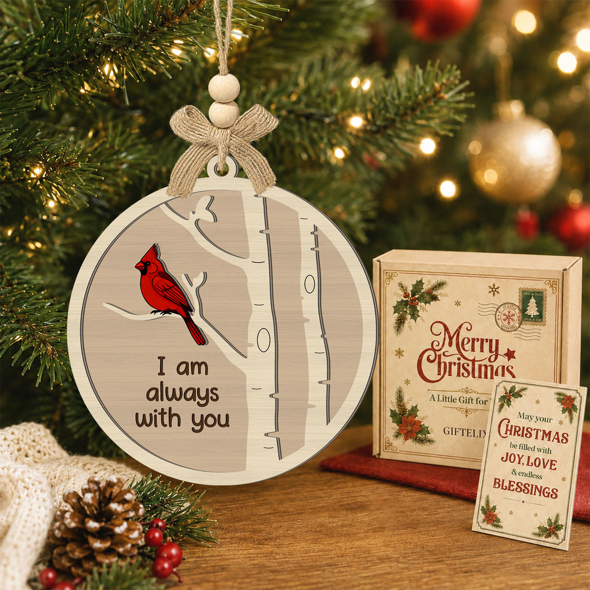Cardinal Memorial Gift for Women Men Friends Sisters – 2 Layer Ornament