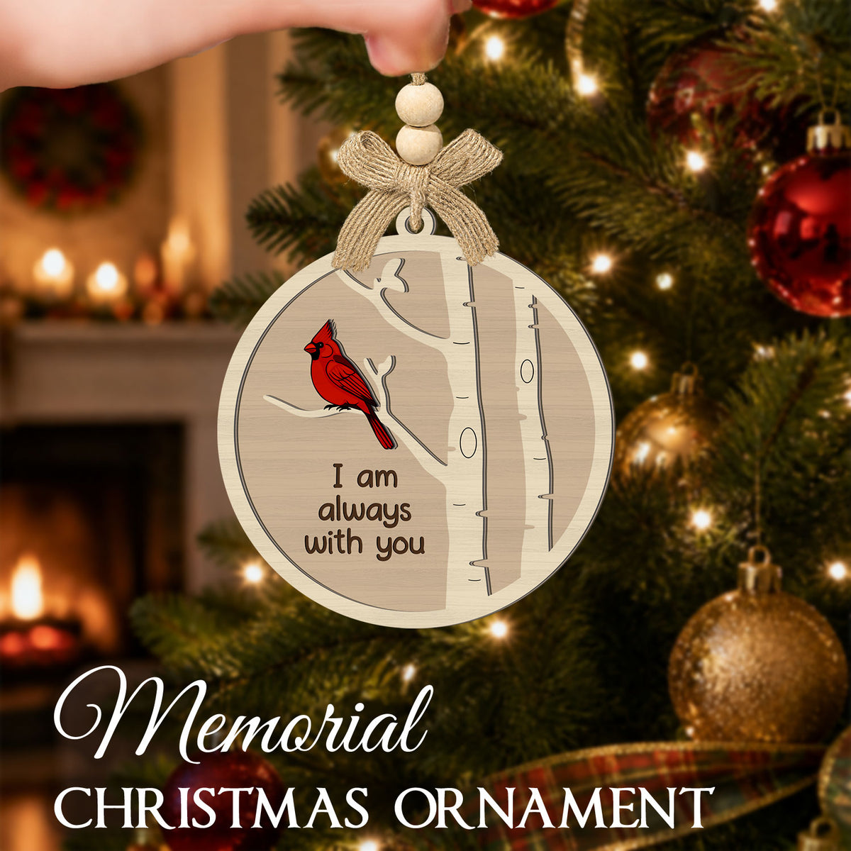 Cardinal Memorial Gift for Women Men Friends Sisters – 2 Layer Ornament — view 3