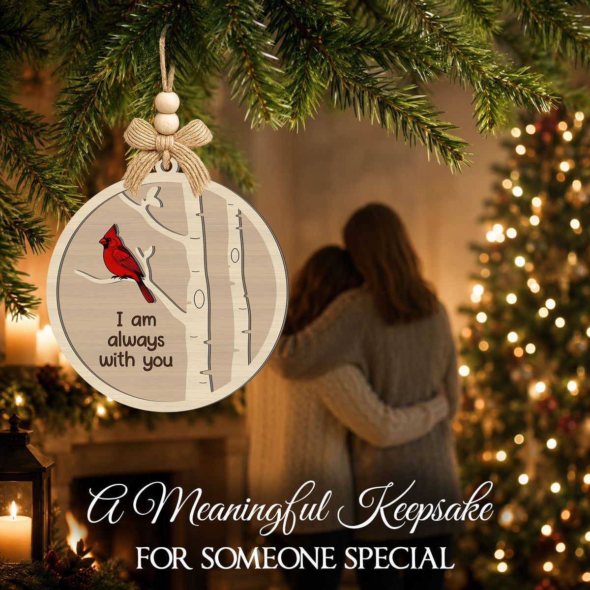 Cardinal Memorial Gift for Women Men Friends Sisters – 2 Layer Ornament — view 4