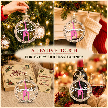 Gymnastics Gift for Christmas Tree – 2 Layer Wooden Ornament — view 5