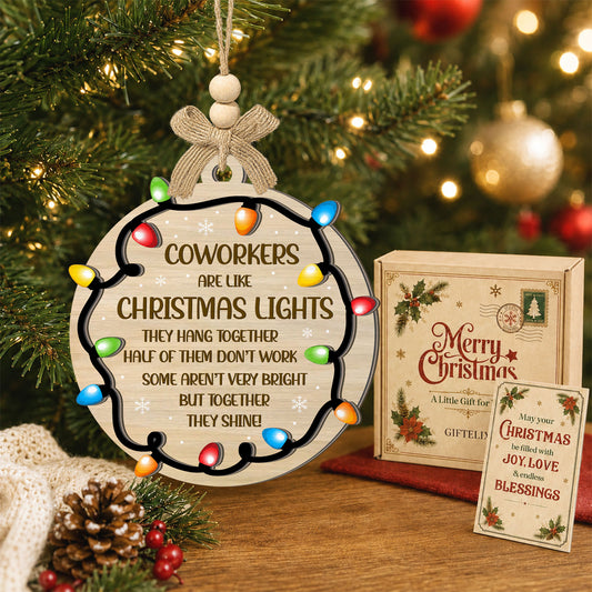 Coworker Christmas Gift – 2 Layer Wooden Ornament