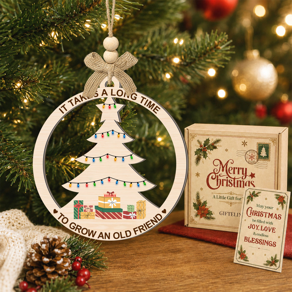 Best Friend Xmas Tree Ornament – 2 Layer Ornament