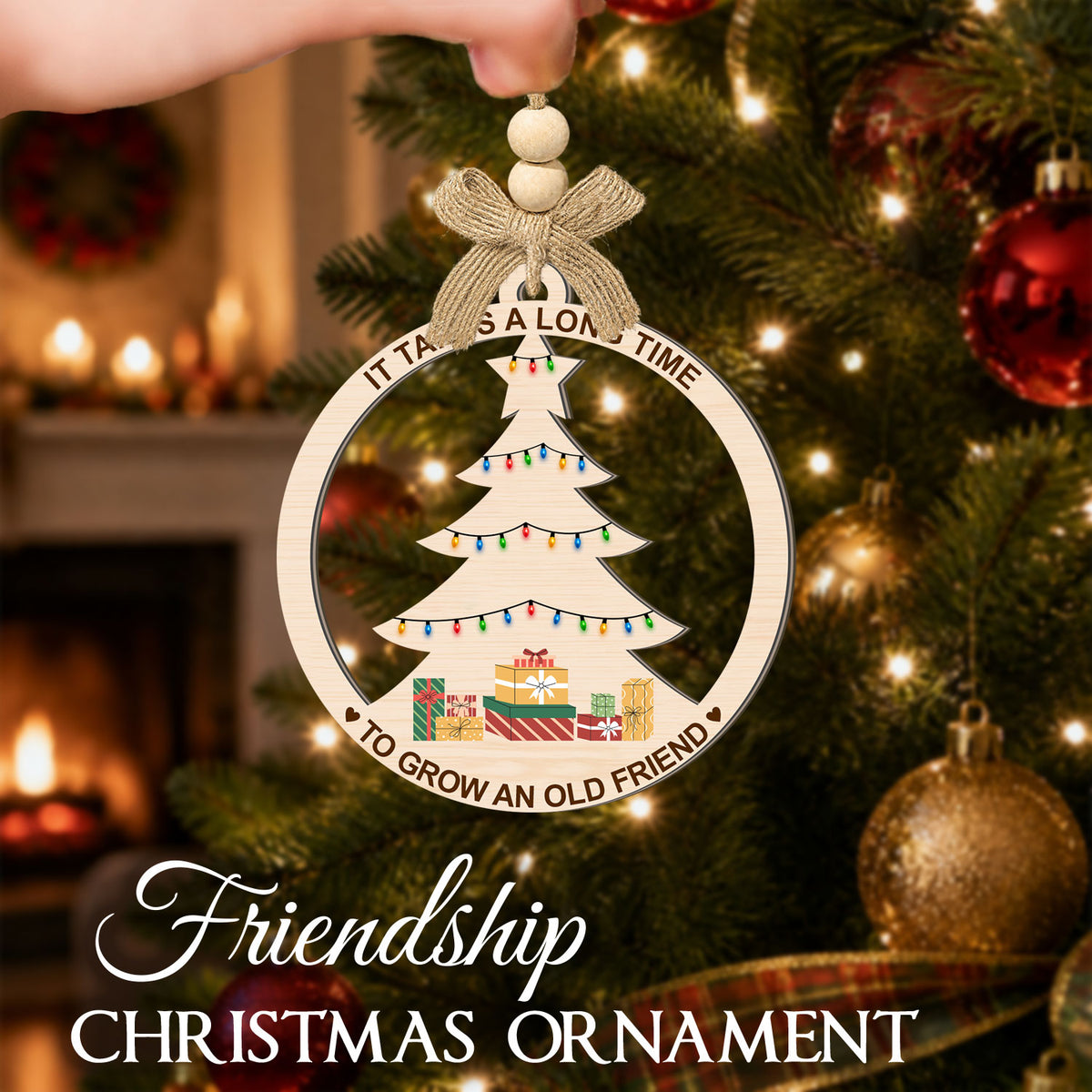 Best Friend Xmas Tree Ornament – 2 Layer Ornament — view 3