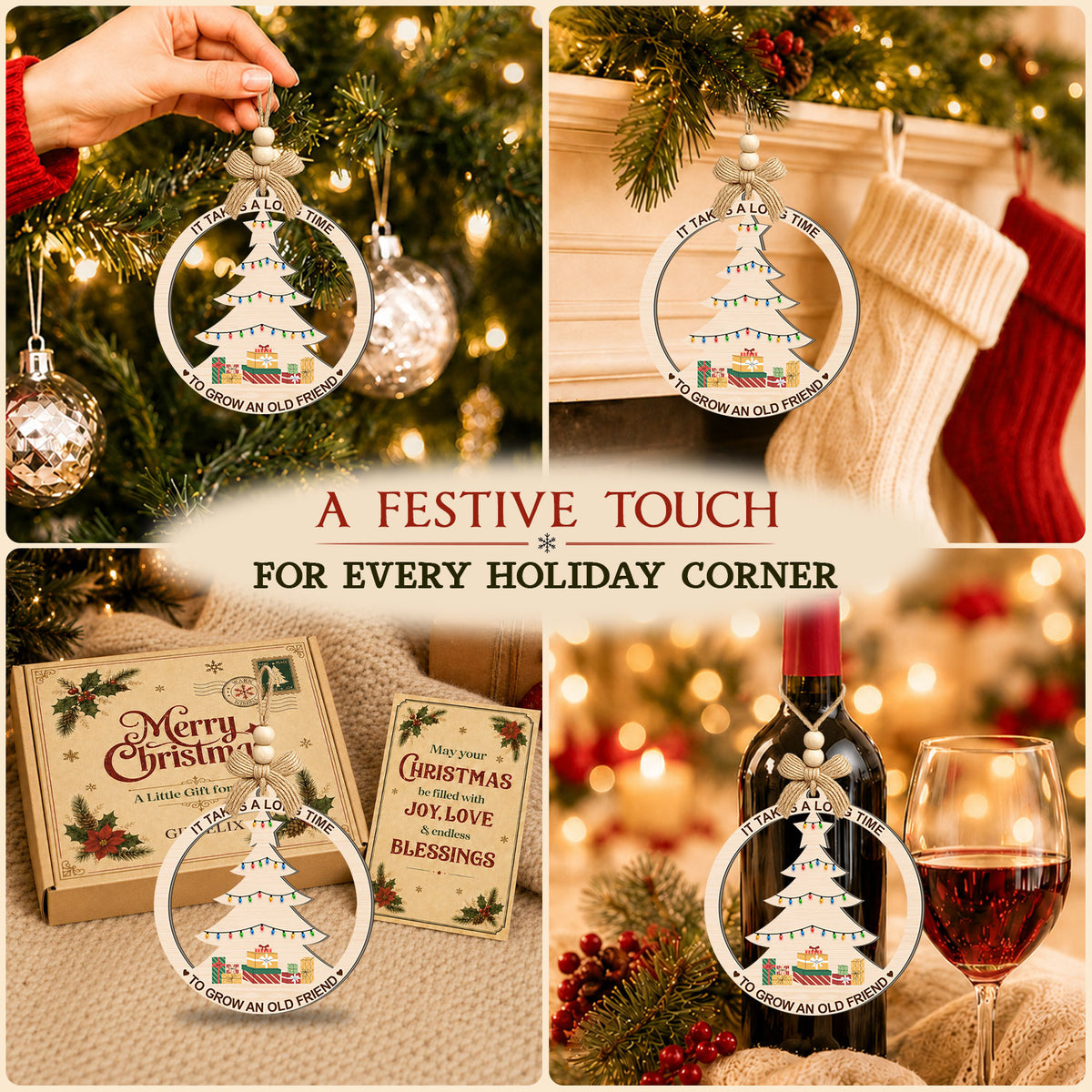 Best Friend Xmas Tree Ornament – 2 Layer Ornament — view 5