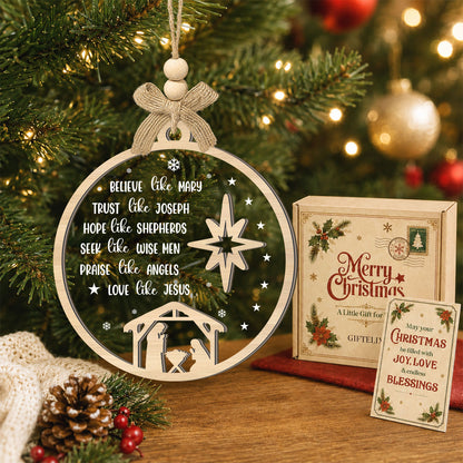 Christian Nativity Scene – 2 Layer Ornament