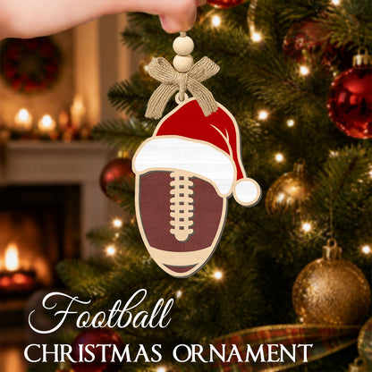 Football Ornaments for Christmas Tree – 2 Layer Wooden Ornament — view 3