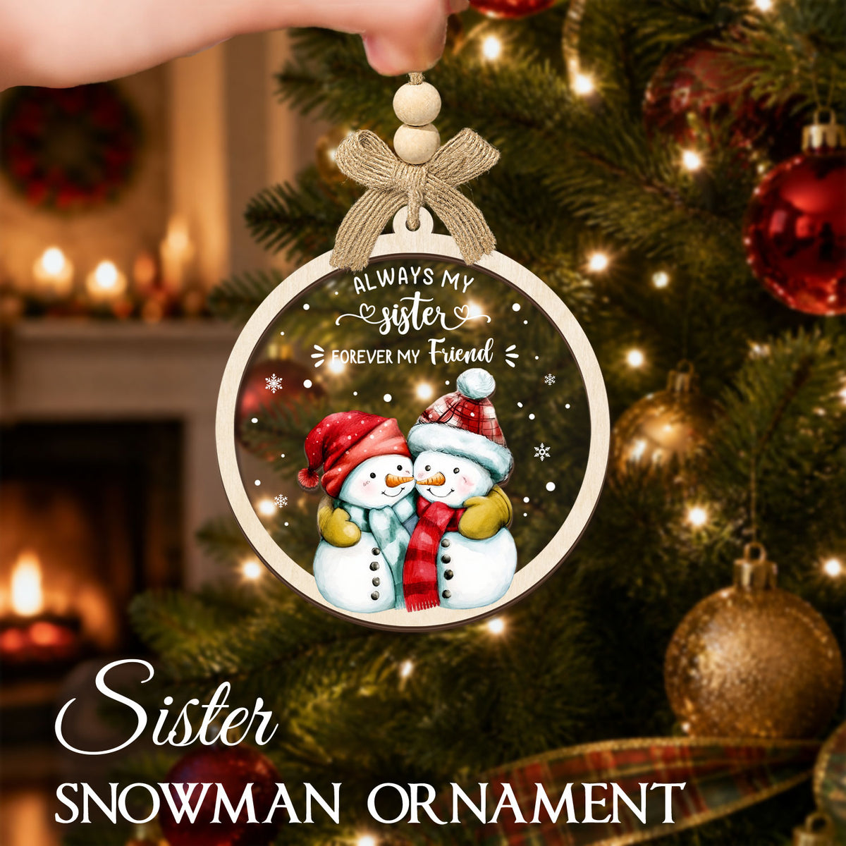 Sisters Christmas Ornament – 2 Layer Ornament — view 3