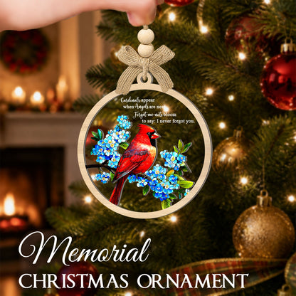 Cardinal Memorial Sympathy Gift – 2 Layer Ornament — view 3