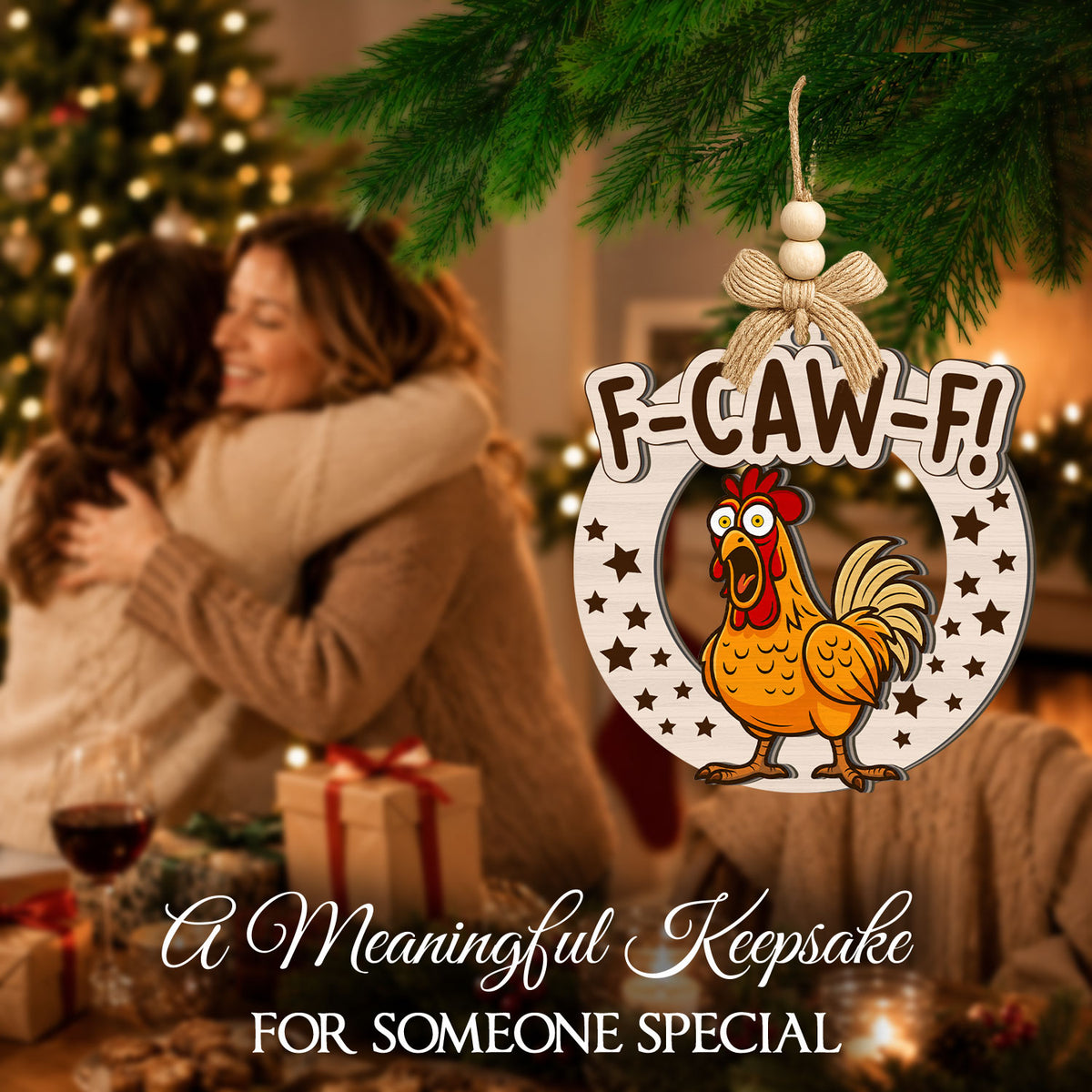 Funny Christmas Ornaments for Adults – 2 Layer Ornament — view 4