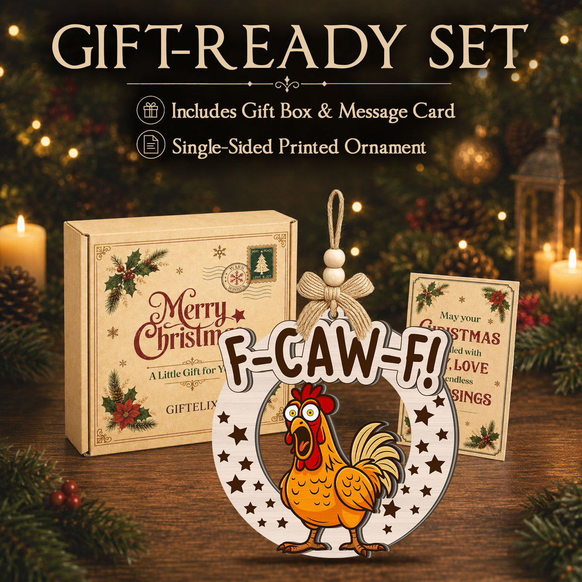 Funny Christmas Ornaments for Adults – 2 Layer Ornament — view 6