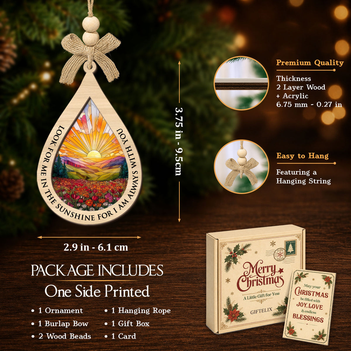 2 Layered Ornament – Memorial Ornament — view 2