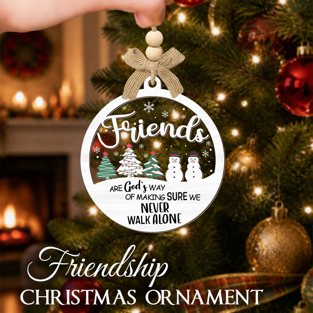 Christmas Gift for Women Sisters BFF Soulmate – 2 Layer Ornament — view 3