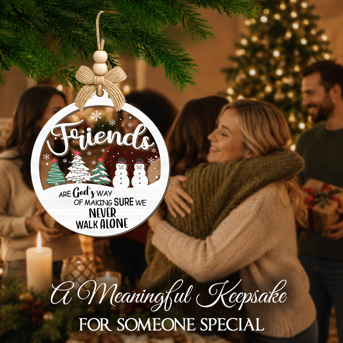 Christmas Gift for Women Sisters BFF Soulmate – 2 Layer Ornament — view 4