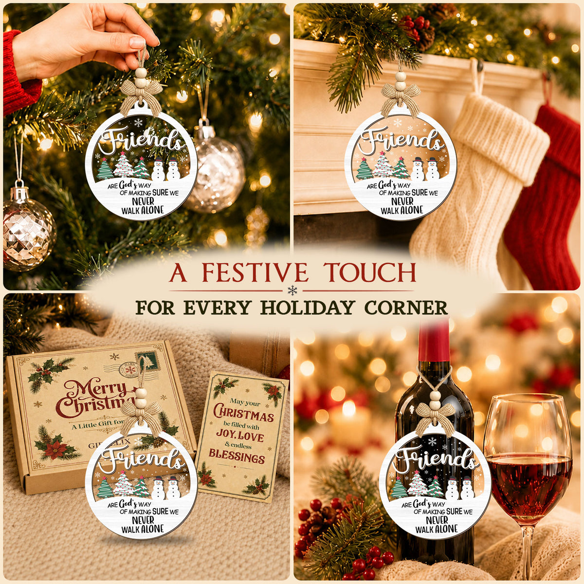Christmas Gift for Women Sisters BFF Soulmate – 2 Layer Ornament — view 5