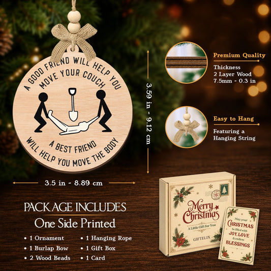 Christmas Birthday Gift for Best Friends – 2 Layer Wooden Ornament — view 2