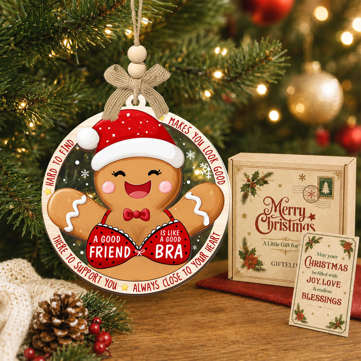 Christmas Birthday Gift for Best Friends – 2 Layer Ornament