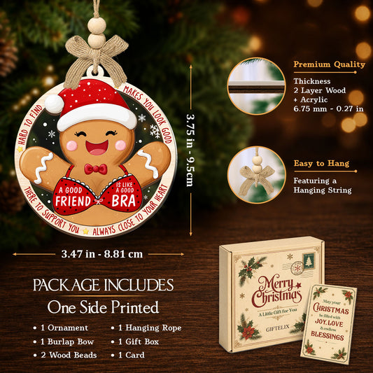 Christmas Birthday Gift for Best Friends – 2 Layer Ornament — view 2