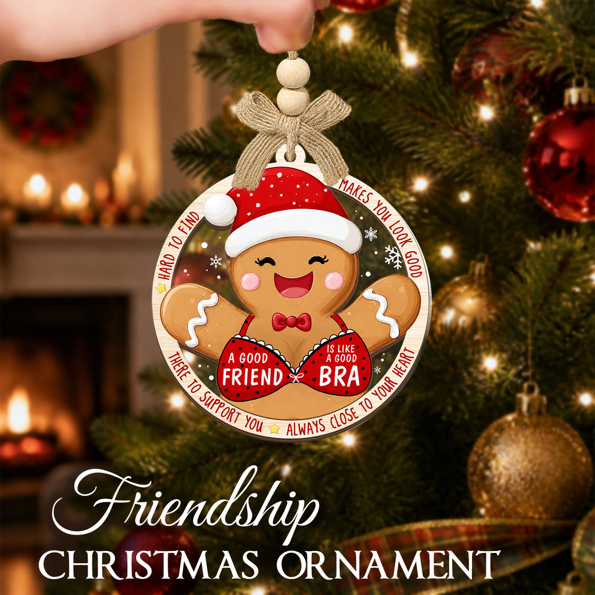 Christmas Birthday Gift for Best Friends – 2 Layer Ornament — view 3