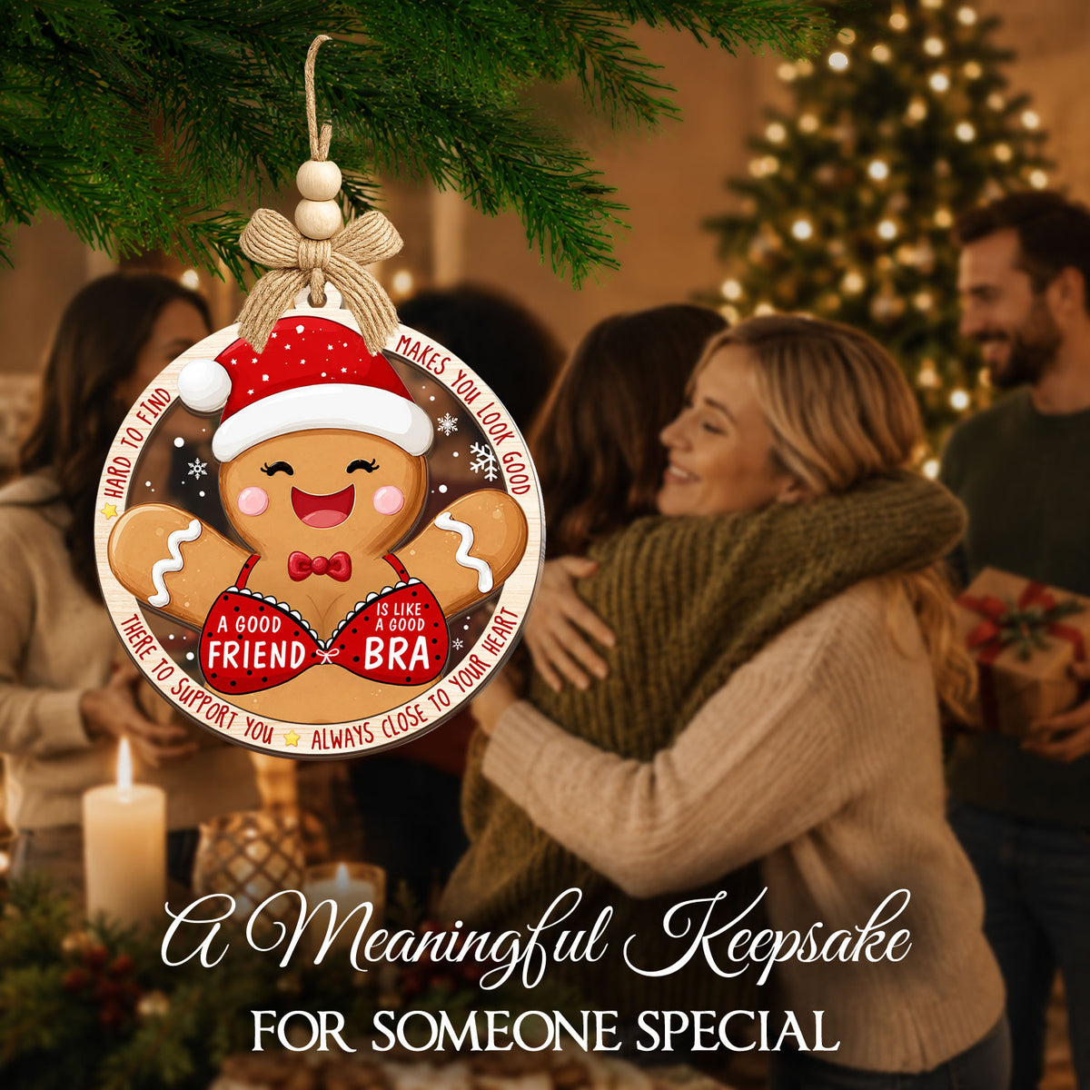 Christmas Birthday Gift for Best Friends – 2 Layer Ornament — view 4