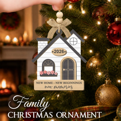 Family Christmas Gift – 2 Layer Wooden Ornament — view 3