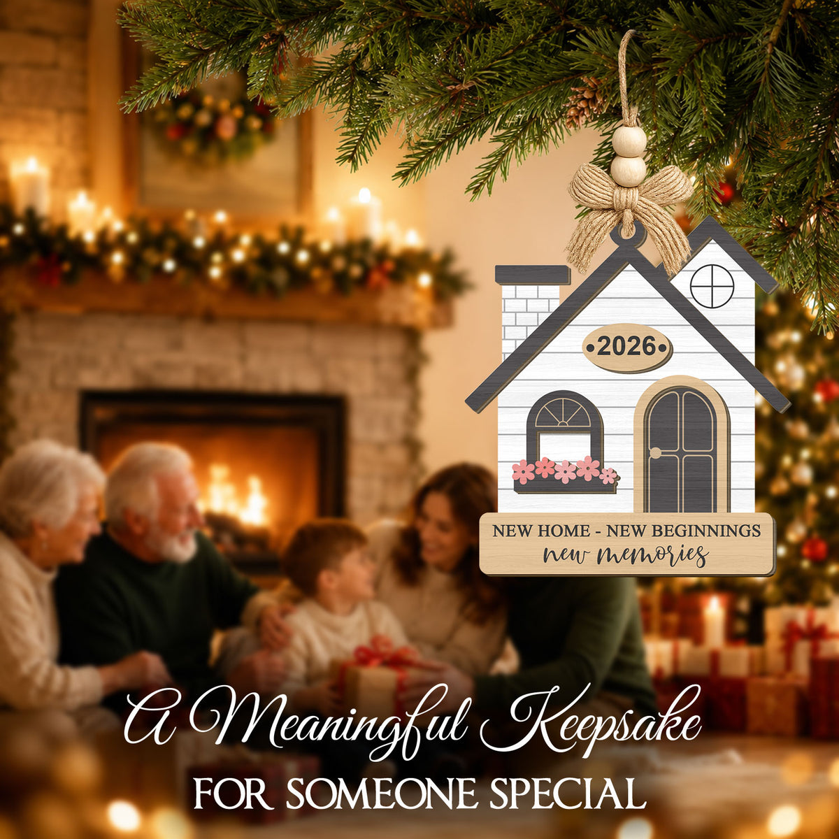 Family Christmas Gift – 2 Layer Wooden Ornament — view 4
