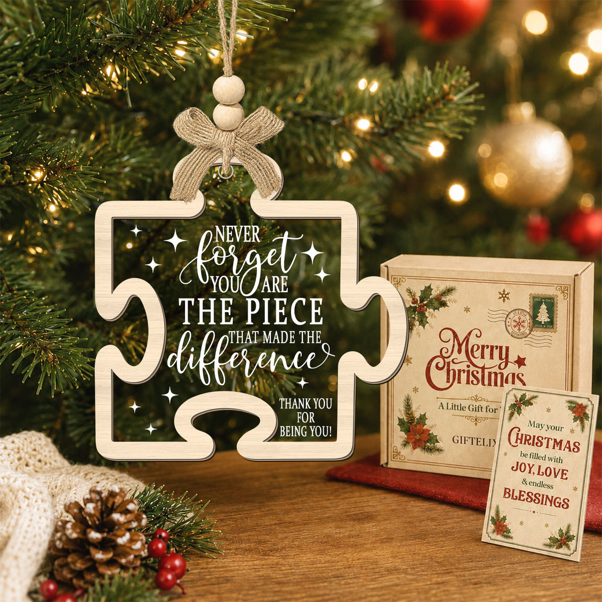 Inspirational Puzzle Piece – 2 Layer Ornament