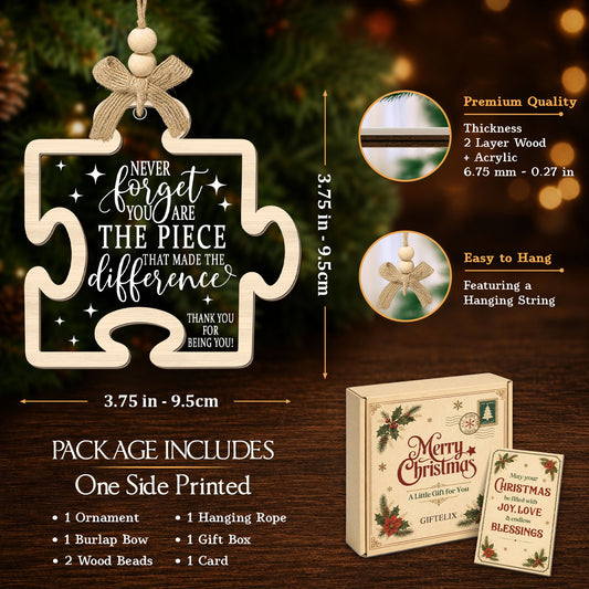 Inspirational Puzzle Piece – 2 Layer Ornament — view 2