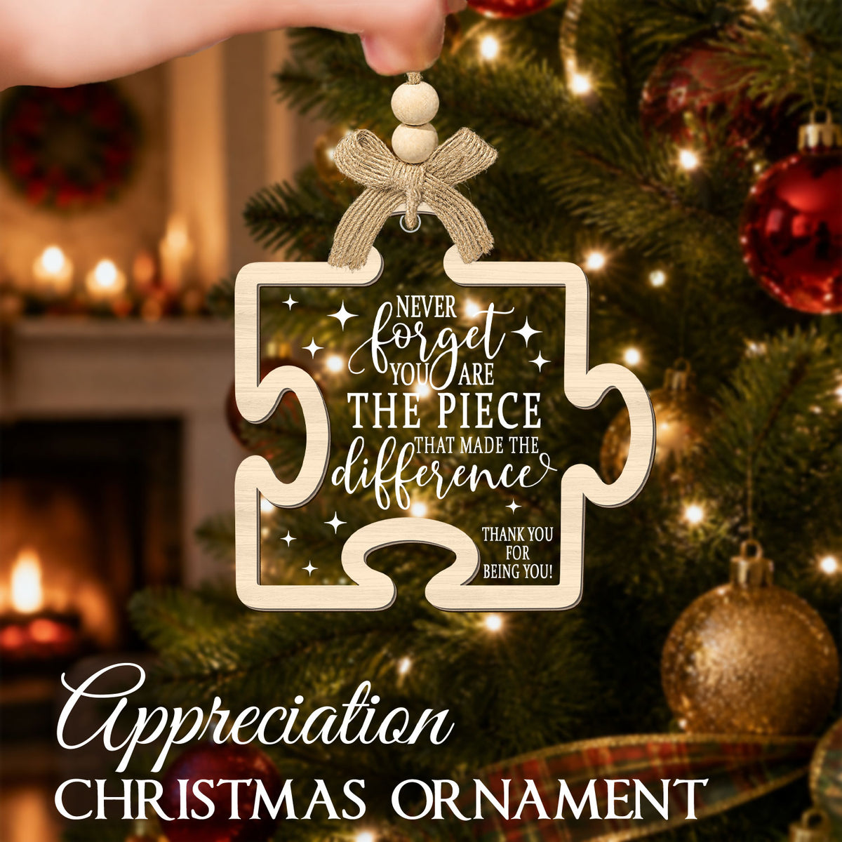 Inspirational Puzzle Piece – 2 Layer Ornament — view 3