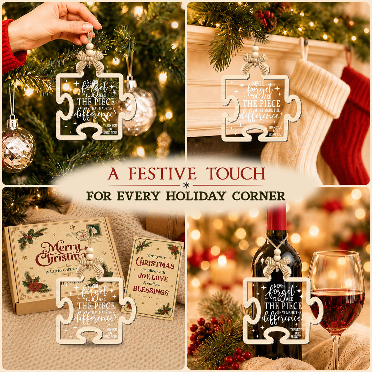 Inspirational Puzzle Piece – 2 Layer Ornament — view 5