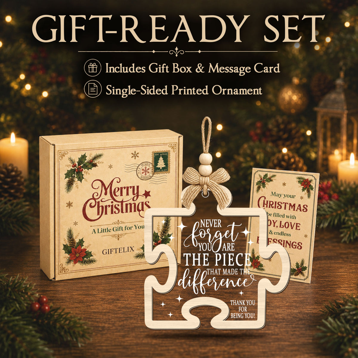 Inspirational Puzzle Piece – 2 Layer Ornament — view 6