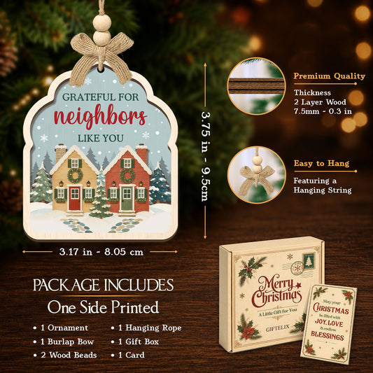 Neighbor Christmas Gift 2026 – 2 Layer Wooden Ornament — view 2